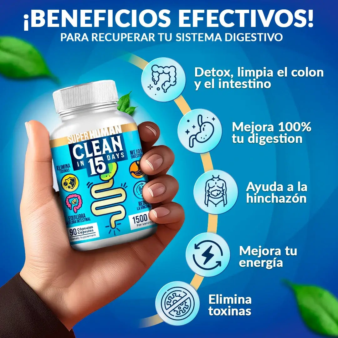 PROMO 2X1 Clean Limpieza  Estomacal en 15 días + Envío Gratis